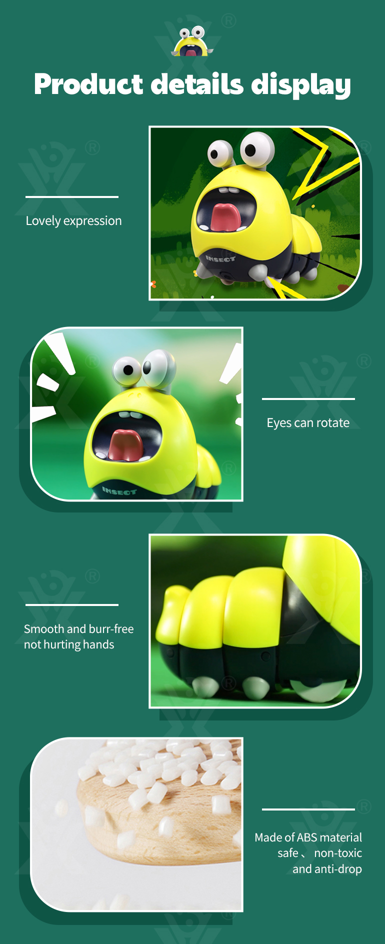 Electric Swinging Cartoon Caterpillar Toys Doll (TG3999978) — product detail panel 4