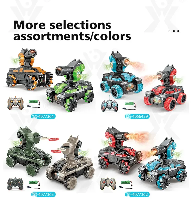 Remote Control Spray Tank Toy with 360° Turret, Mist Effect, and Battle Mode (TG4056429) — product detail panel 11