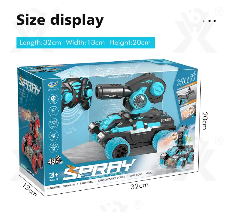 Remote Control Spray Tank Toy with 360° Turret, Mist Effect, and Battle Mode (TG4056429) — product detail panel 12