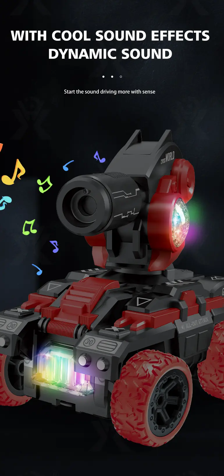 Remote Control Spray Tank Toy with 360° Turret, Mist Effect, and Battle Mode (TG4056429) — product detail panel 9