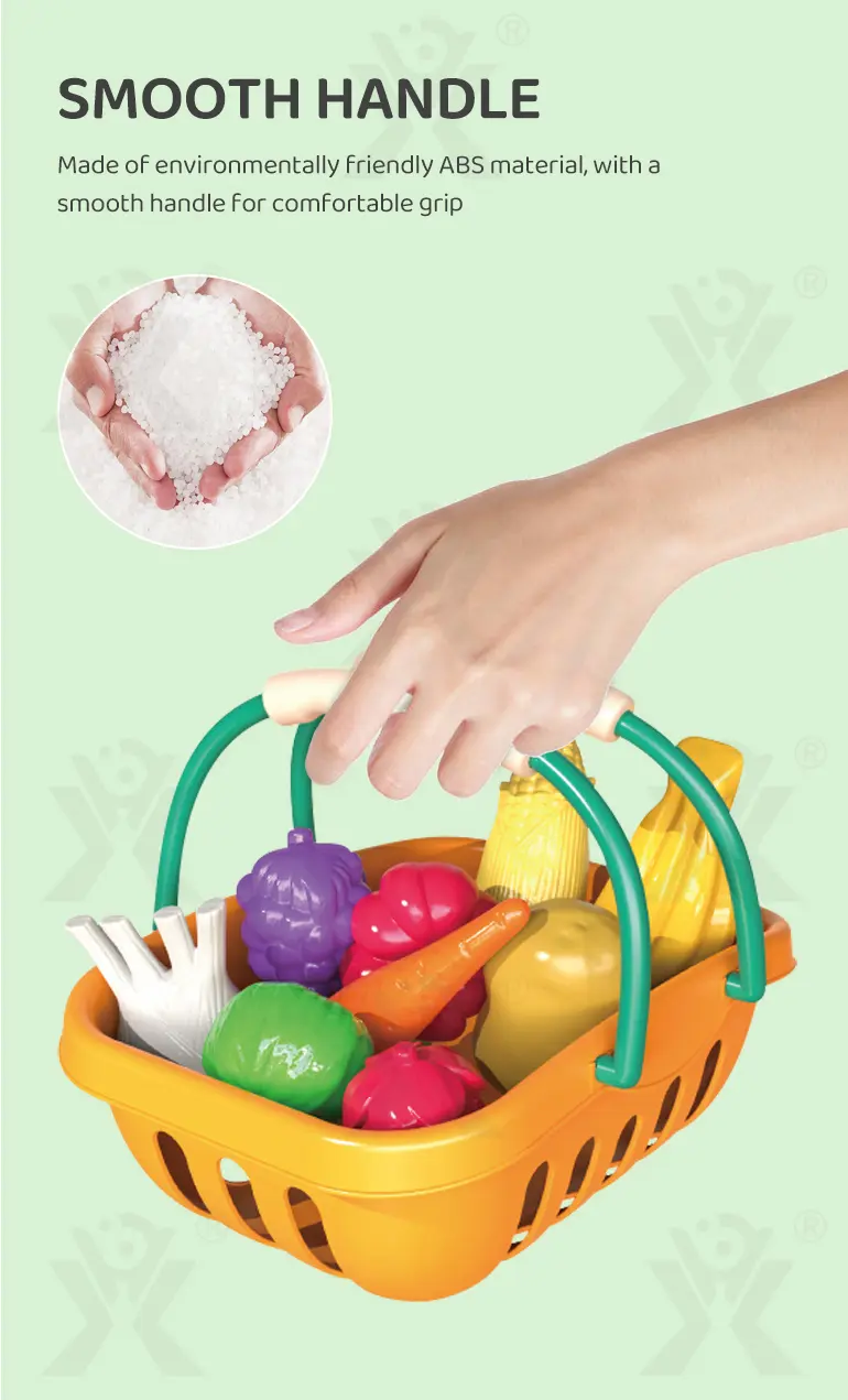 Kids 2-in-1 Shopping Cart Toy with Basket & Play Food Accessories, Role Play, Pretend Play (TG4008954) — product detail panel 3