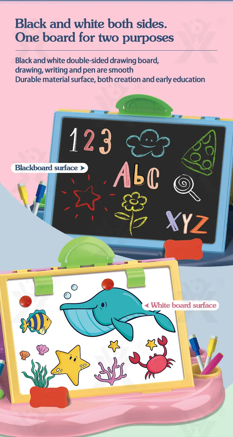 Bulk Kids Dual-Sided Painting Table with Chalkboard & Whiteboard (TG2303984) — product detail panel 2