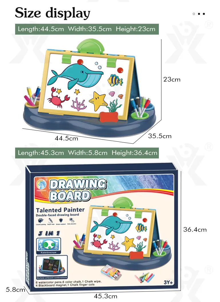 Bulk Kids Dual-Sided Painting Table with Chalkboard & Whiteboard (TG2303984) — product detail panel 6