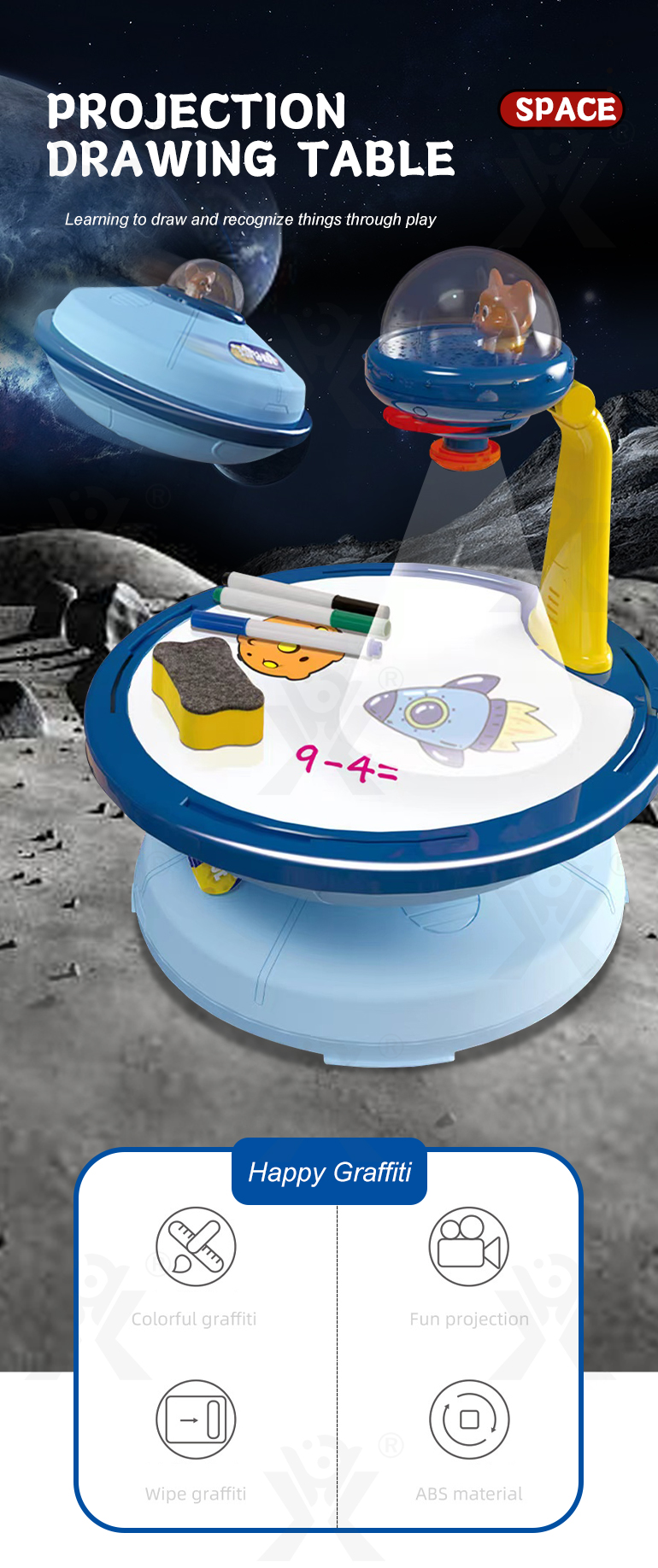 Drawing Table Toy With Projection For Children (TG4027124) — product detail panel 1