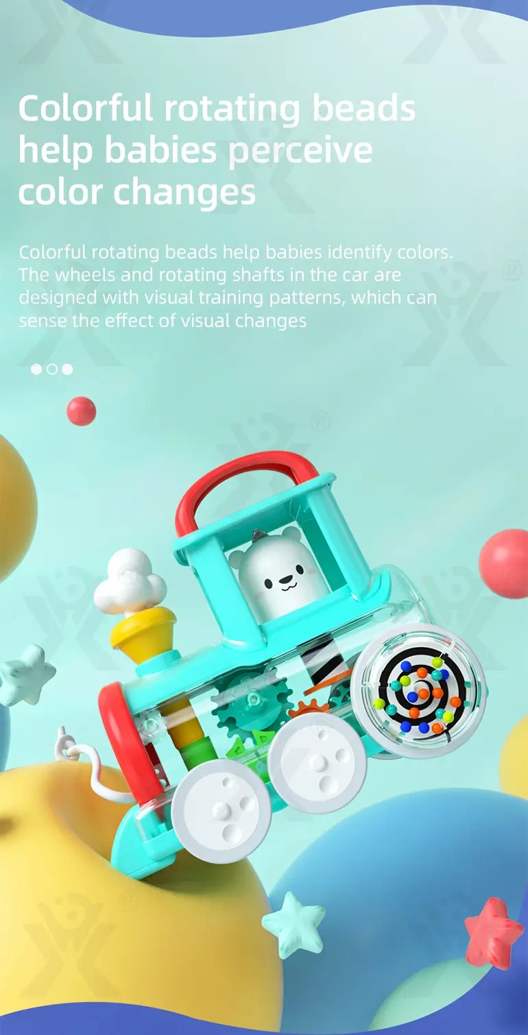Push-Pull Small Train Toy With Smoke, Gears & Rotating Bead (TG4002047) — product detail panel 3
