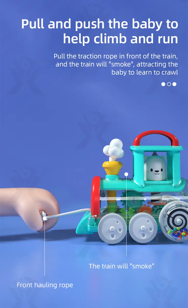 Push-Pull Small Train Toy With Smoke, Gears & Rotating Bead (TG4002047) — product detail panel 4