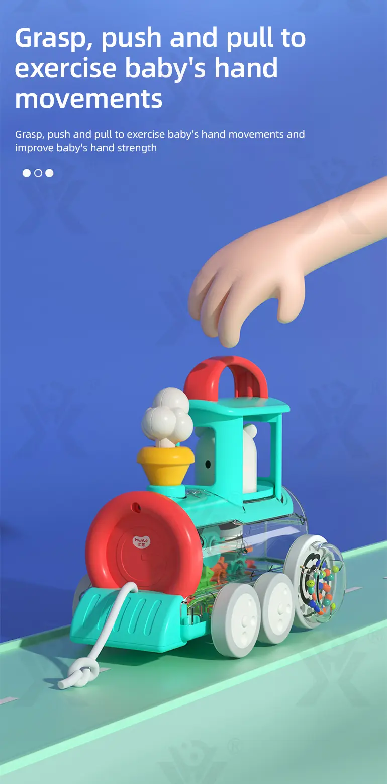 Push-Pull Small Train Toy With Smoke, Gears & Rotating Bead (TG4002047) — product detail panel 5