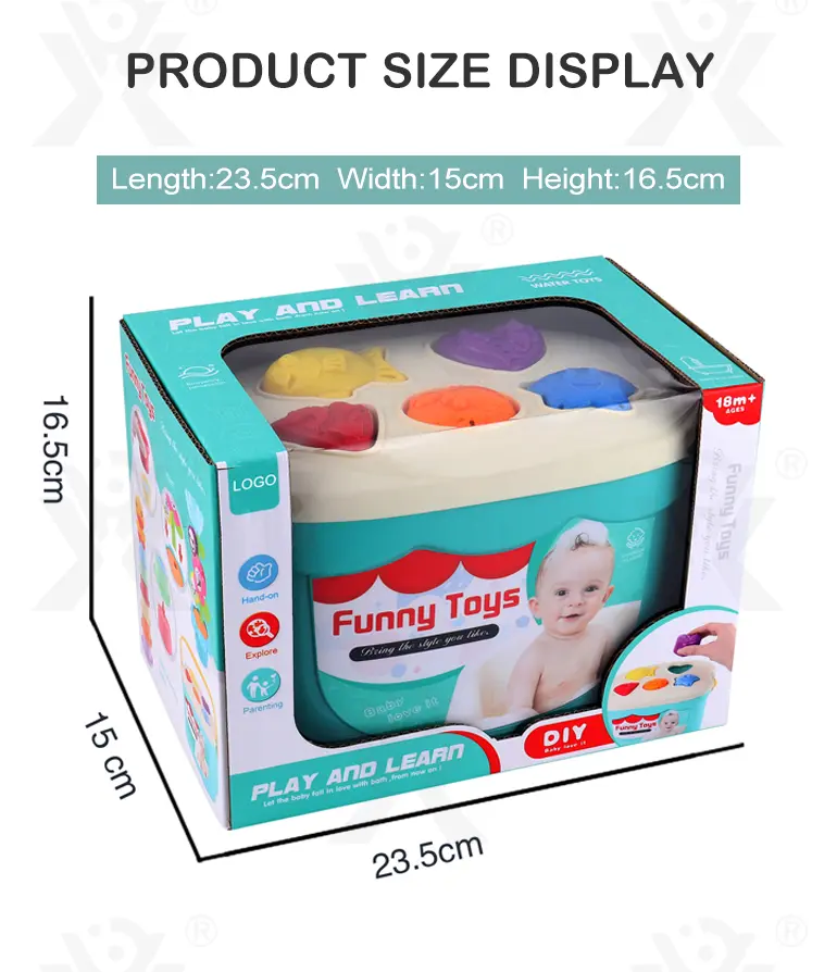 Baby Bath Toy Silicone Stackable with Storage & Shape Pairing Play (TG4321187) — product detail panel 7