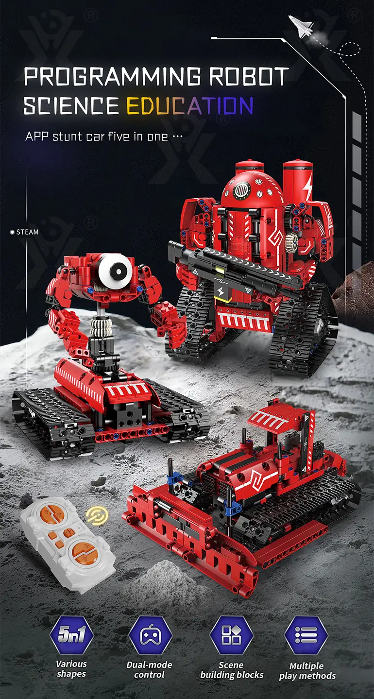 5-in-1 Programming Electric Robot with RC/APP Control & Transformable Models (TG4156875) — product detail panel 1