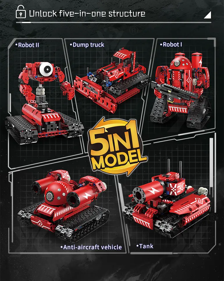 5-in-1 Programming Electric Robot with RC/APP Control & Transformable Models (TG4156875) — product detail panel 2