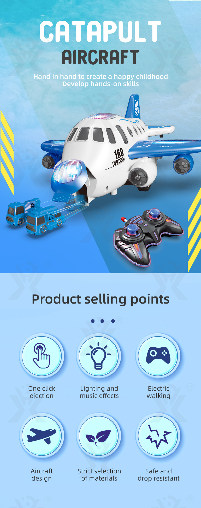 Aircraft Toy with RC Drive & One-Click Launch (TG4305649) — product detail panel 1