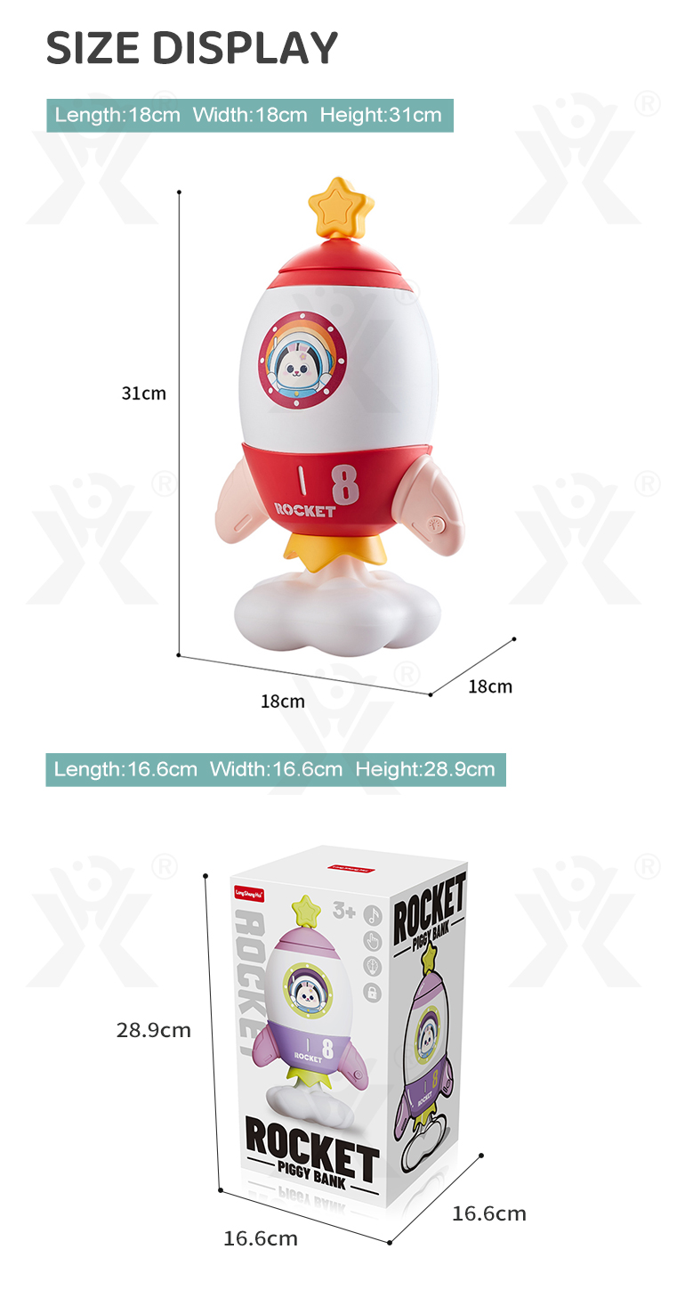 Rocket Piggy Bank Toy with Night Light (TG400753702) — product detail panel 11