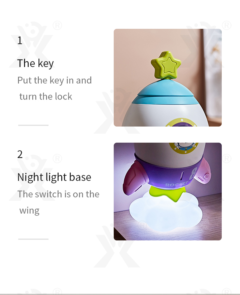 Rocket Piggy Bank Toy with Night Light (TG400753702) — product detail panel 3