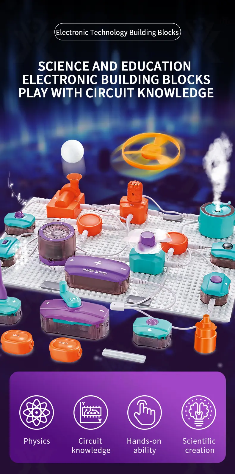Electronic Bricks With 100+ Circuit Experiments (TG4124842) — product detail panel 1