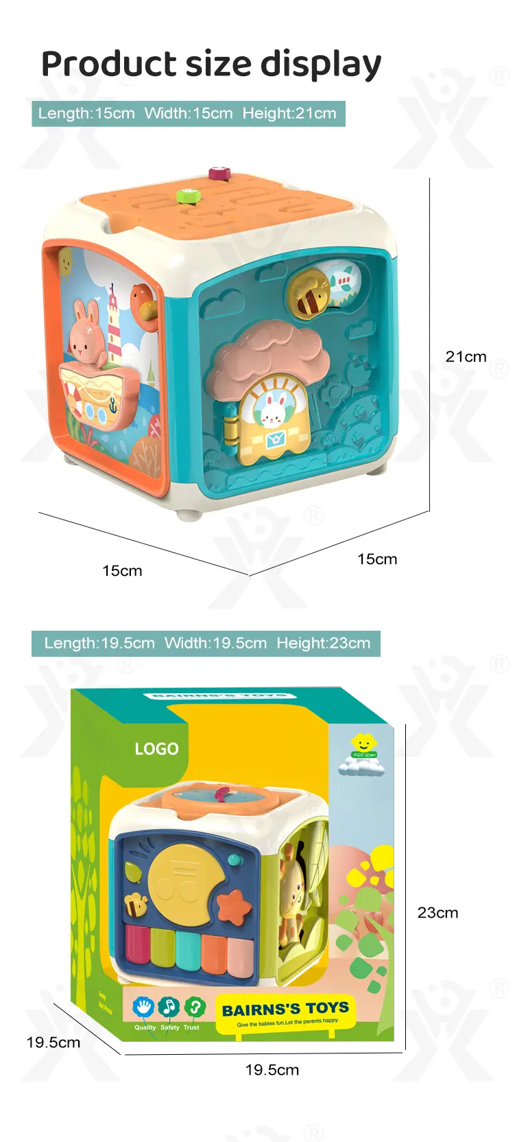 7-in-1 Activity Cube Seven Facet Toy with Music, Shapes, and Interactive Play (TG4189190) — product detail panel 9