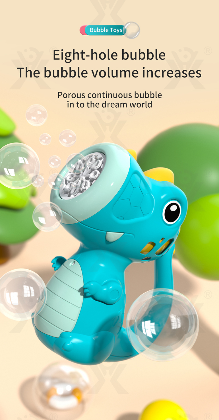 Cute Dinosaur Bubble Machine with Lights & Music (TG4330915) — product detail panel 5