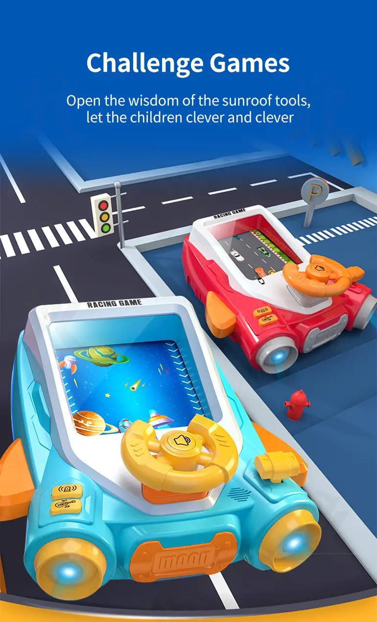 2-in-1 Space Car Game Machine Toy with Lights, Sounds, and Dual Charging Options (TG4024131) — product detail panel 1