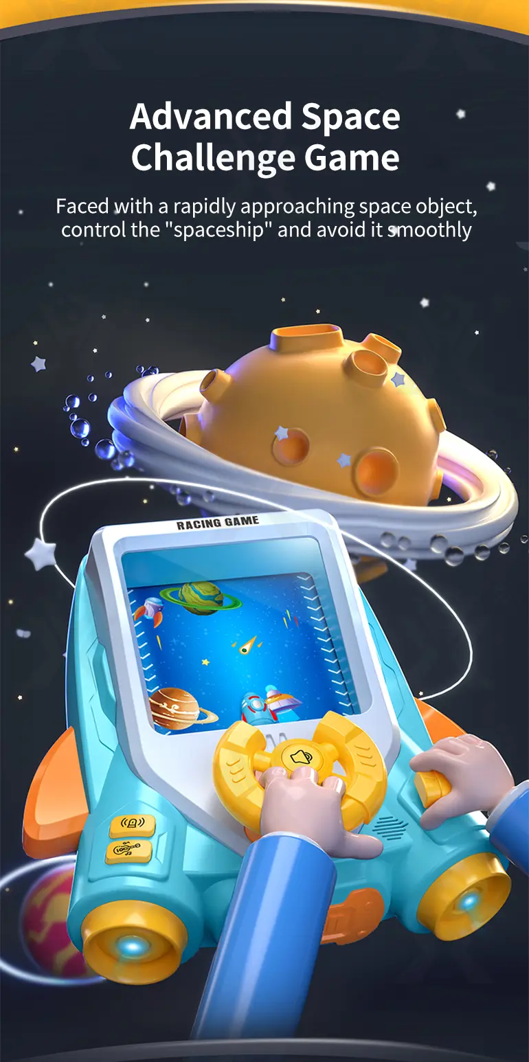 2-in-1 Space Car Game Machine Toy with Lights, Sounds, and Dual Charging Options (TG4024131) — product detail panel 3