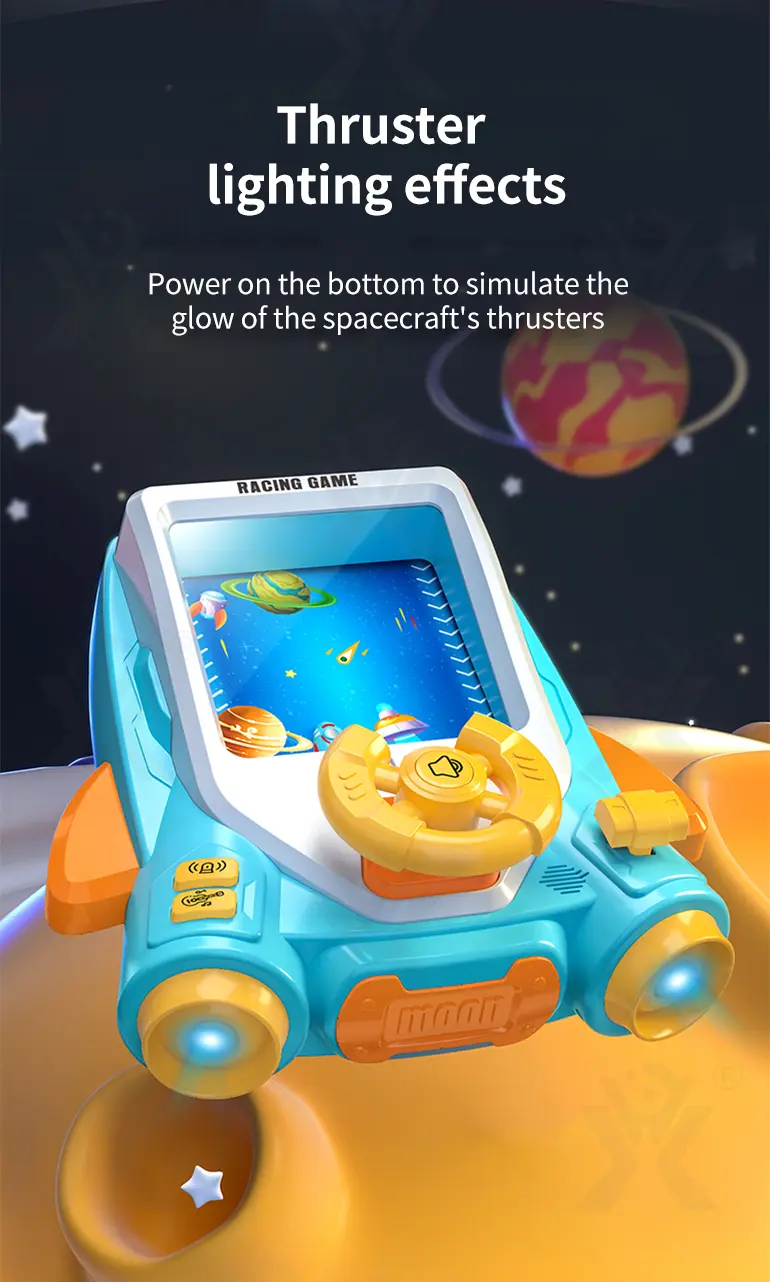 2-in-1 Space Car Game Machine Toy with Lights, Sounds, and Dual Charging Options (TG4024131) — product detail panel 4