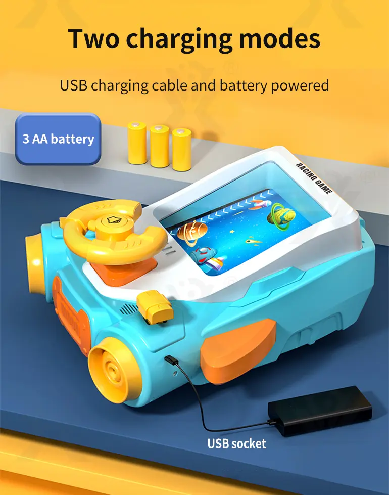 2-in-1 Space Car Game Machine Toy with Lights, Sounds, and Dual Charging Options (TG4024131) — product detail panel 7