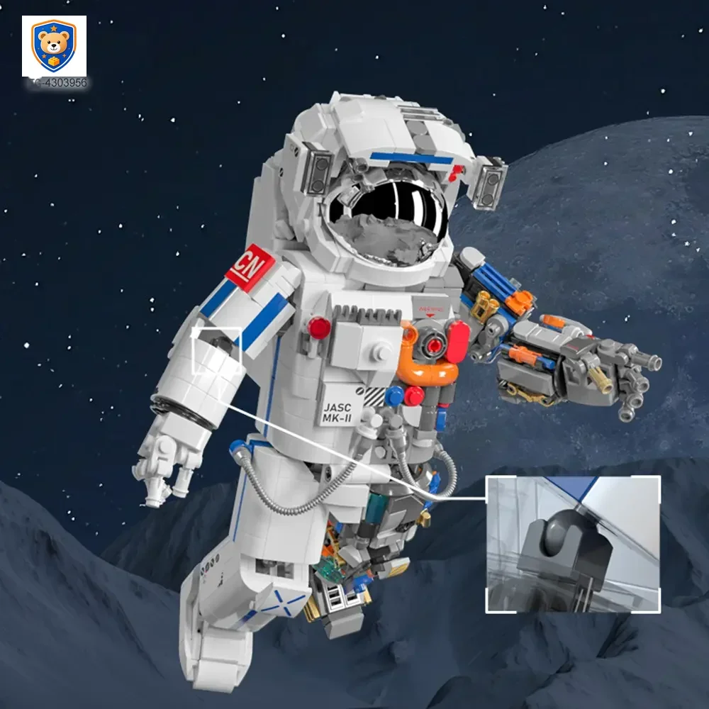 Astronaut Model Toy with Movable Joints & Electroplated Helmet — product view 3