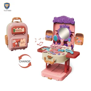 3-in-1 Kids Dresser Backpack with Light & Music for Fun Role Play, Pretend Play Toy