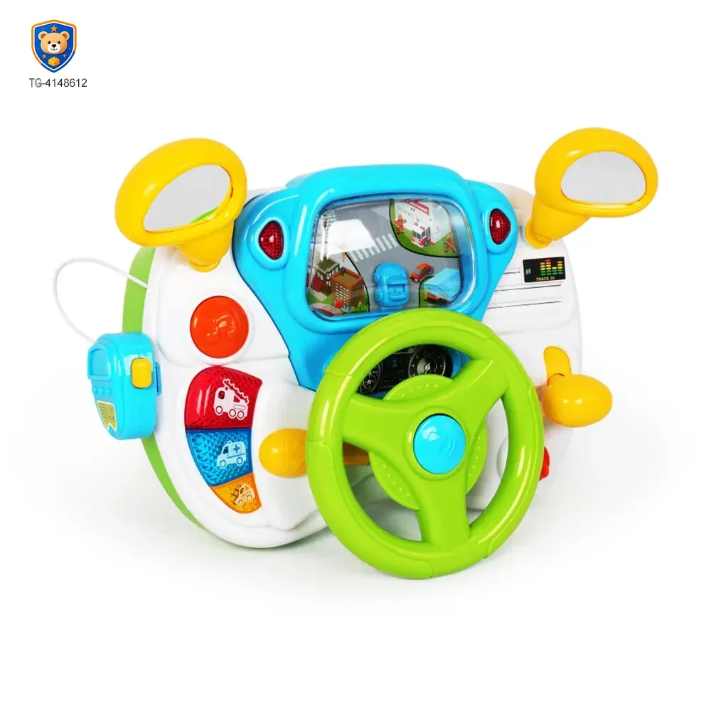 Kids Driving Simulator Toy with Steering Wheel, Gear Shift & Realistic Road Scene — product view 1