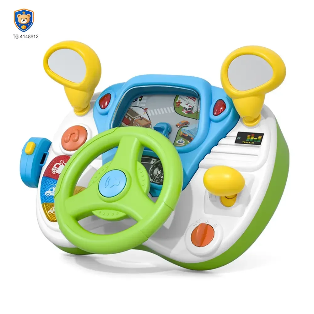Kids Driving Simulator Toy with Steering Wheel, Gear Shift & Realistic Road Scene — product view 4