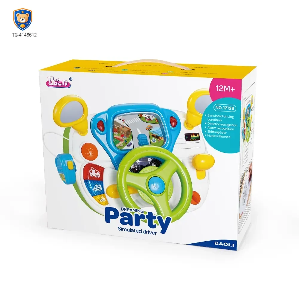 Kids Driving Simulator Toy with Steering Wheel, Gear Shift & Realistic Road Scene — product view 6