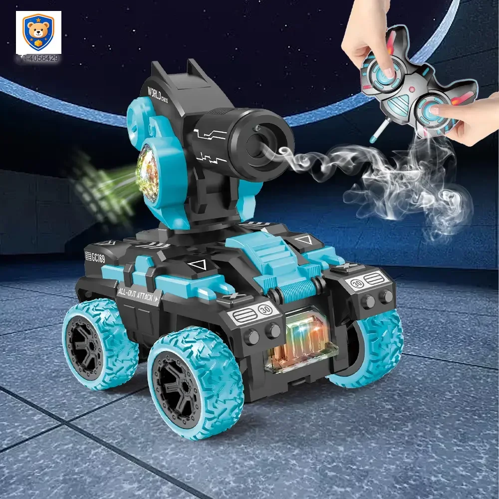 Remote Control Spray Tank Toy with 360° Turret, Mist Effect, and Battle Mode — product view 3