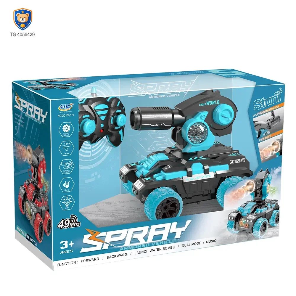 Remote Control Spray Tank Toy with 360° Turret, Mist Effect, and Battle Mode — product view 5