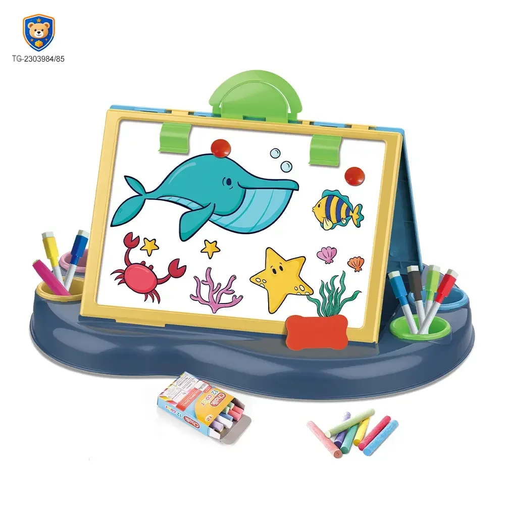 Bulk Kids Dual-Sided Painting Table with Chalkboard & Whiteboard — product view 1