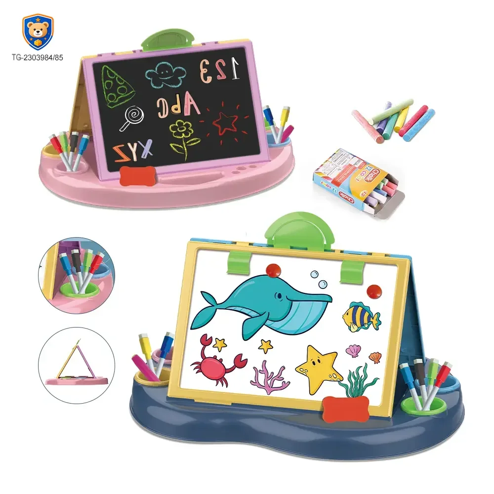 Bulk Kids Dual-Sided Painting Table with Chalkboard & Whiteboard — product view 6