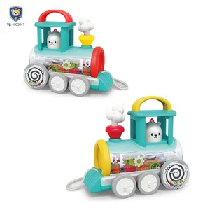 Push-Pull Small Train Toy With Smoke, Gears & Rotating Bead