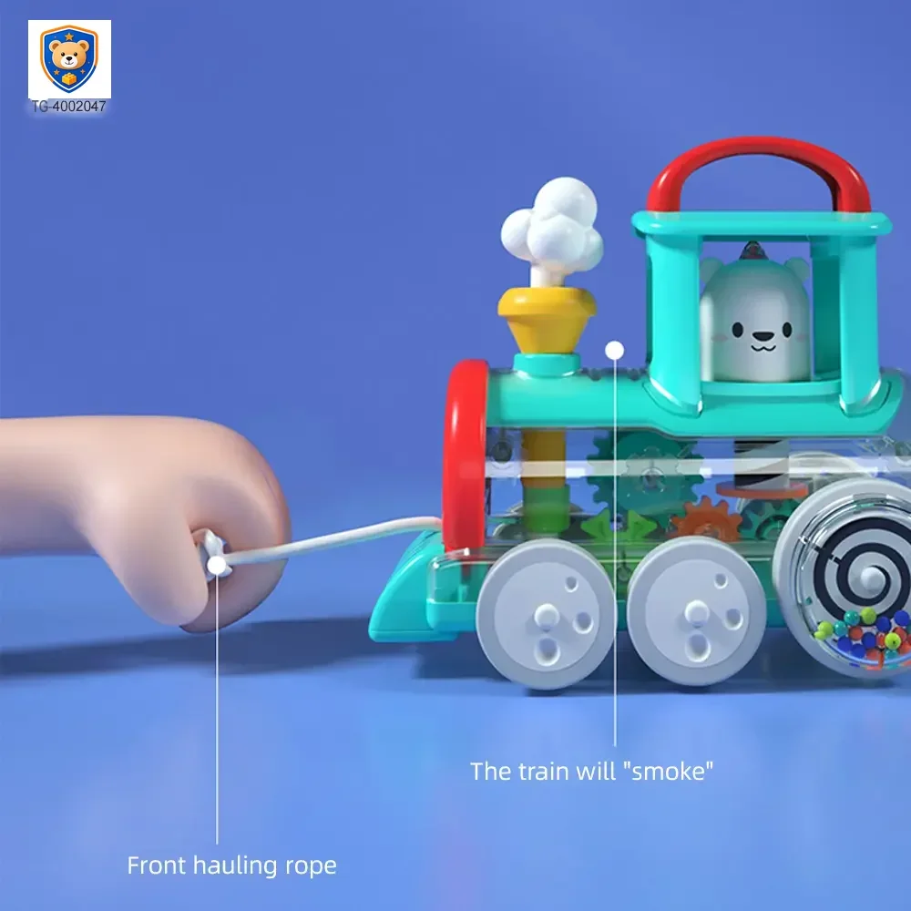 Push-Pull Small Train Toy With Smoke, Gears & Rotating Bead — product view 2