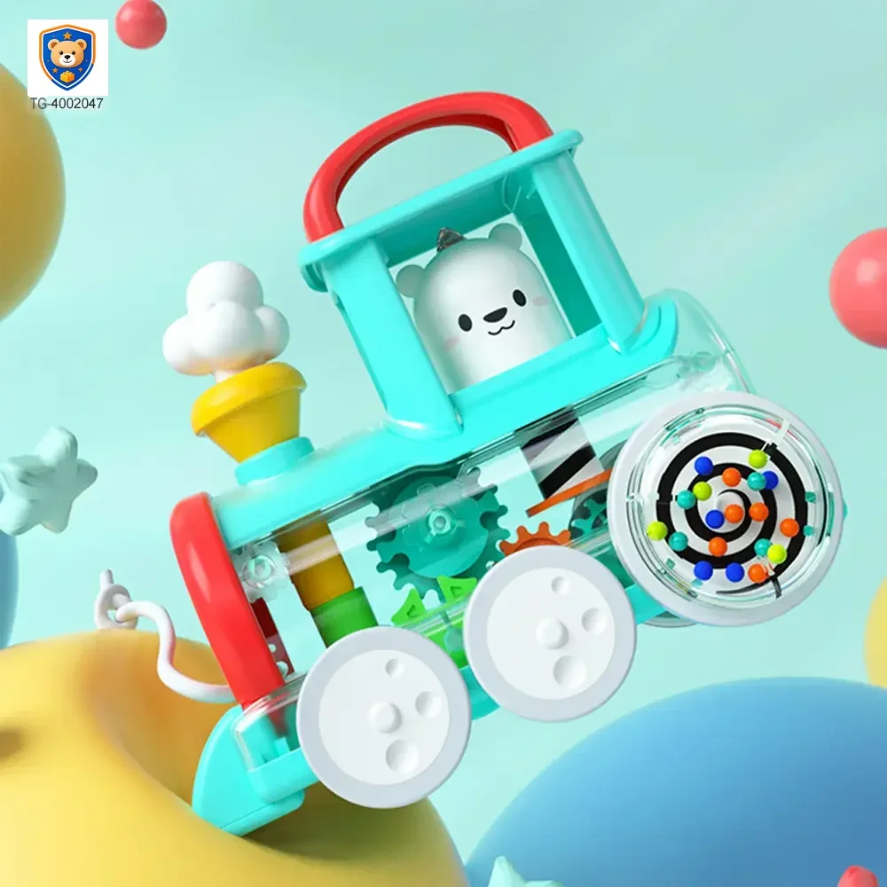 Push-Pull Small Train Toy With Smoke, Gears & Rotating Bead — product view 3