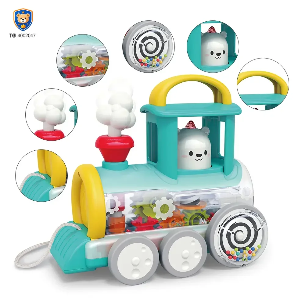 Push-Pull Small Train Toy With Smoke, Gears & Rotating Bead — product view 4