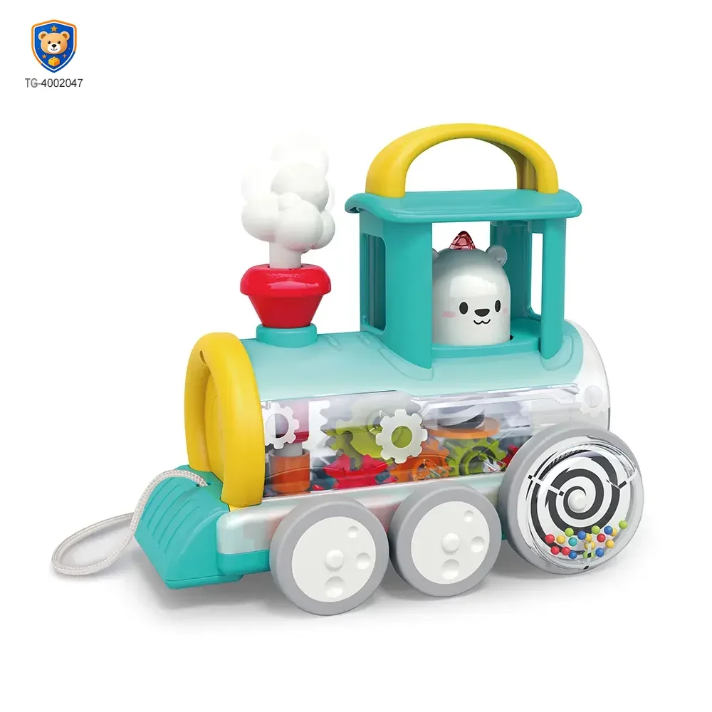 Push-Pull Small Train Toy With Smoke, Gears & Rotating Bead — product view 7