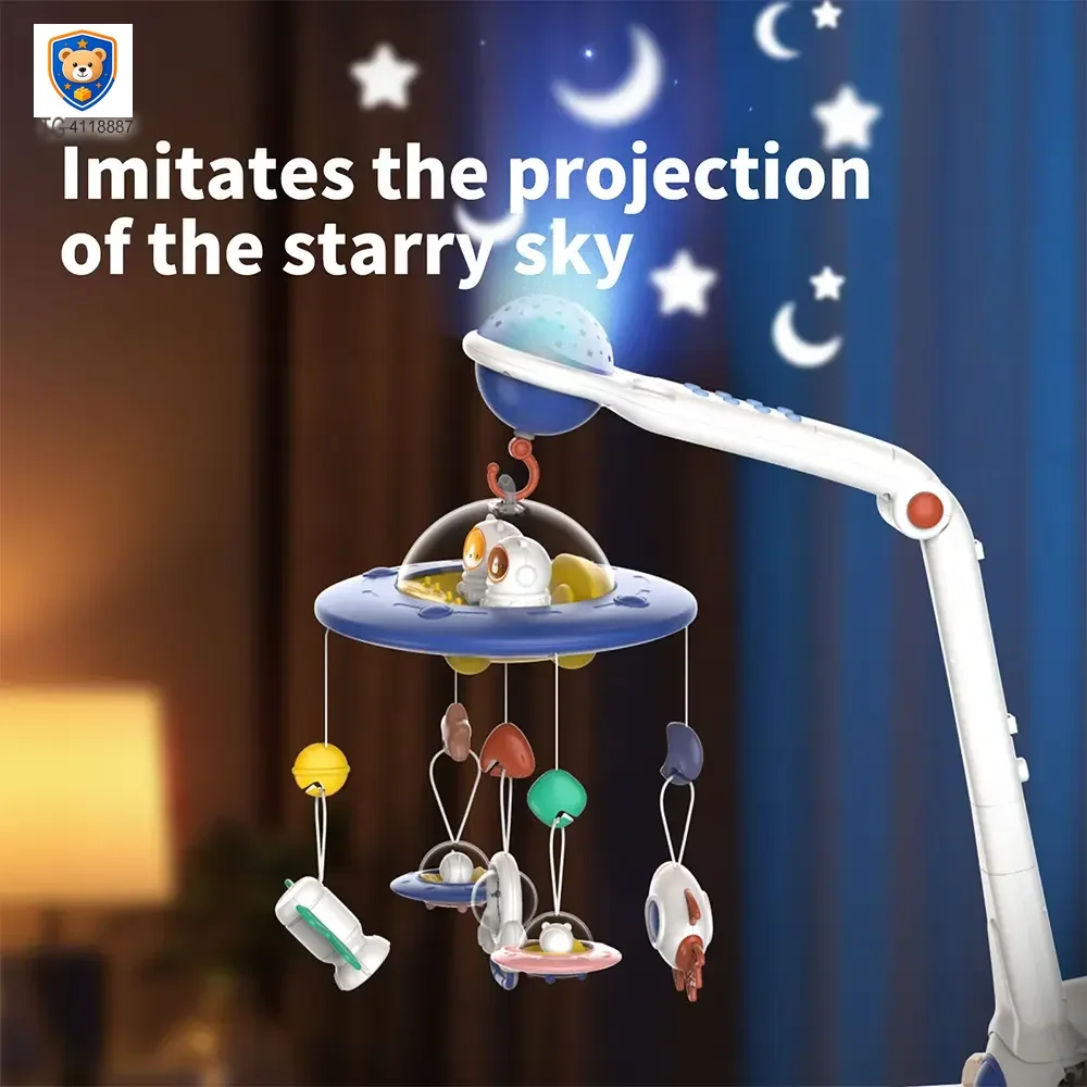 Soothing Space Bed Bell with Star Projection, Music, and Rotating Pendant — product view 4