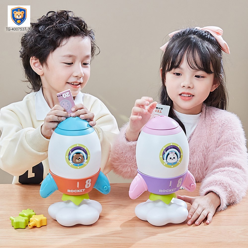 Rocket Piggy Bank Toy with Night Light — product view 5