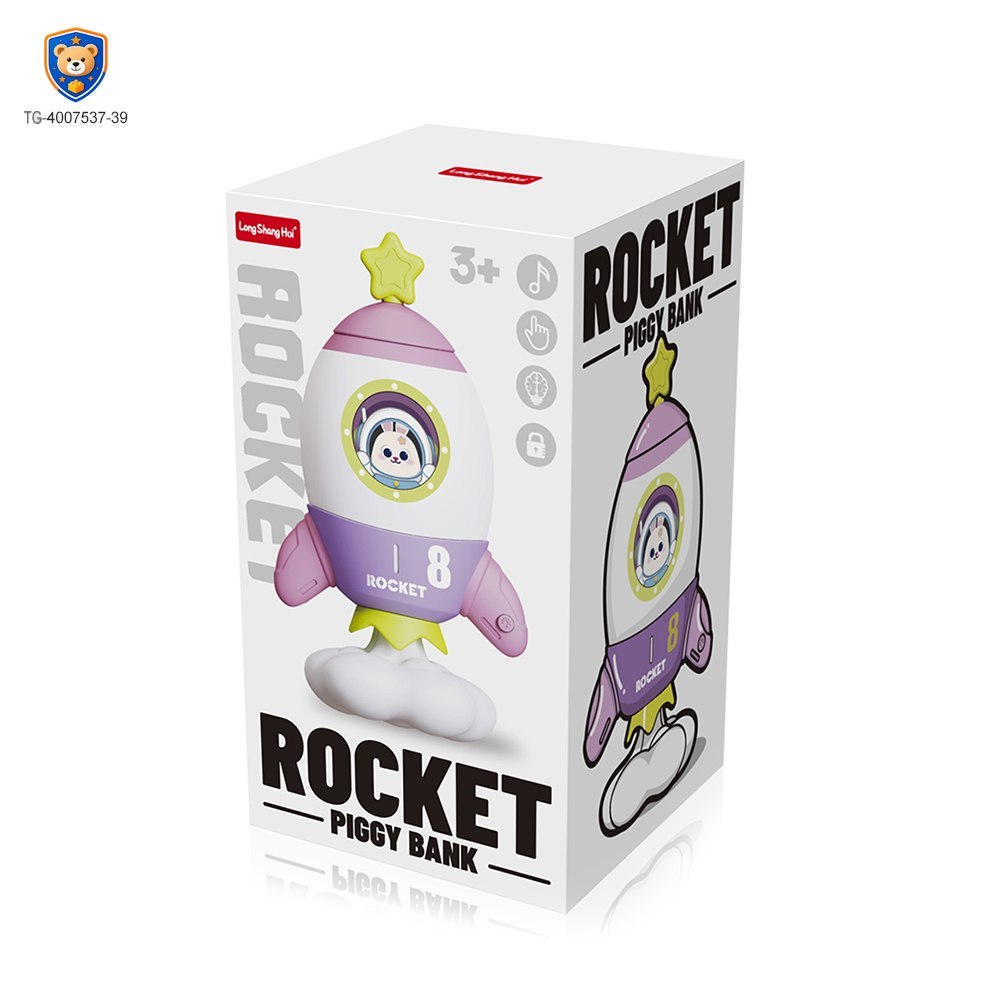 Rocket Piggy Bank Toy with Night Light — product view 6