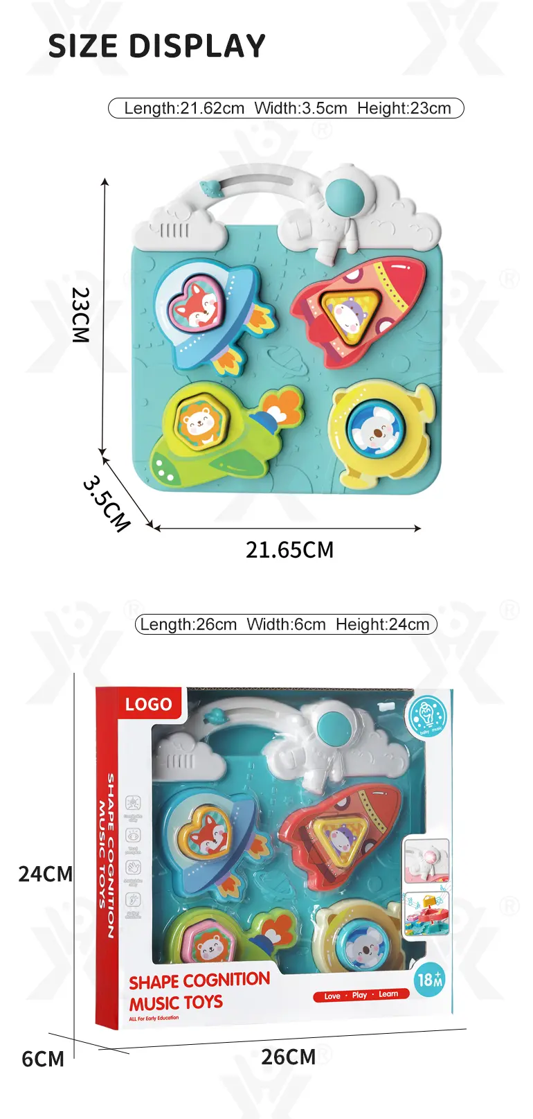 Astronaut Theme Cognition Board Toy With Light, Sound & Shape Learning (TG5026457) — product detail panel 7