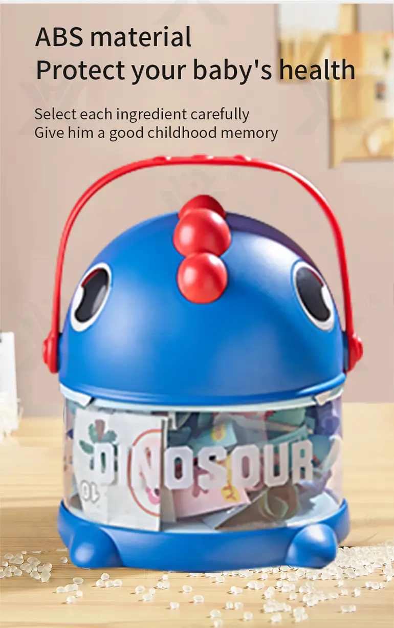 Dinosaur Piggy Bank, Transparent Deposit Box With a Wish Book, ABS Material (TG3977830) — product detail panel 5