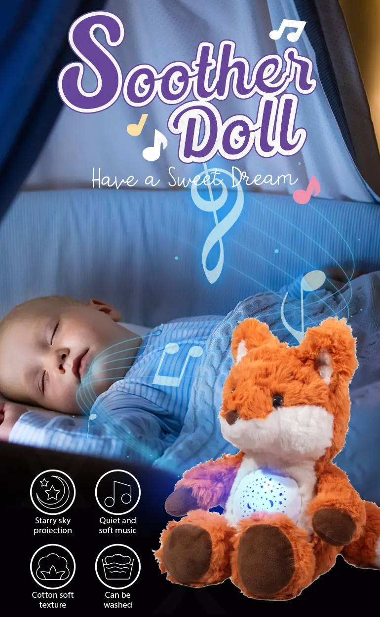 Music Soothes Plush Toy Within Starry Projection, White Noise, Music Loop, Voice IC Detachable For Cleaning (TG4866236) — product detail panel 1