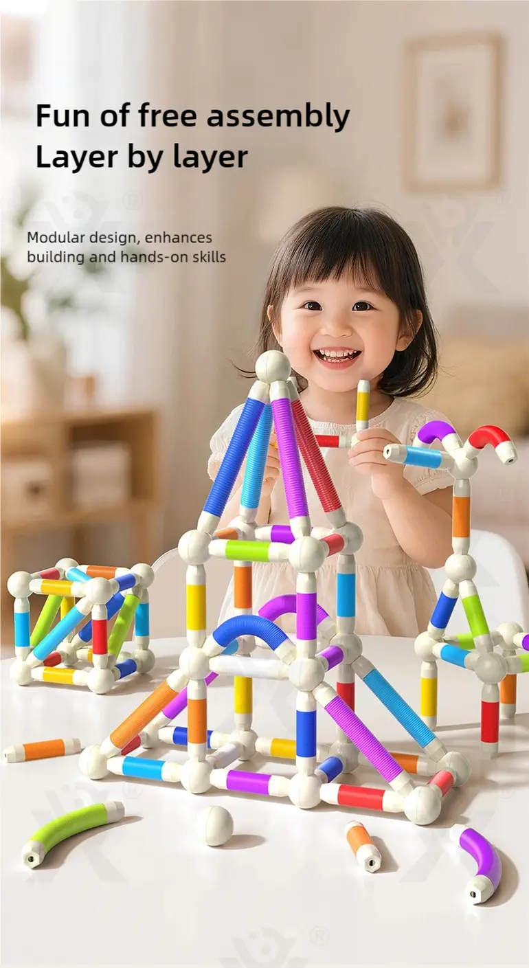Telescopic Magnetic Rod Toys, 720° Rotation, 2D/3D Buildings Available (TG4990386) — product detail panel 1