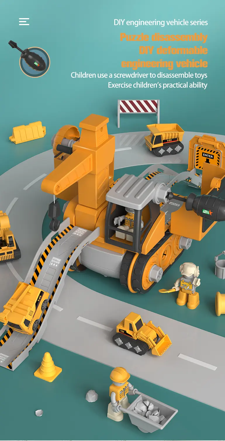 3-in-1 Track Excavator Toy, Engineering Vehicle (TG2269465) — product detail panel 1