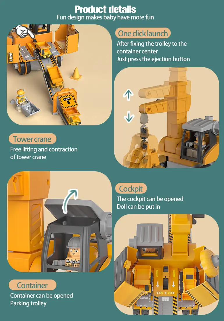 3-in-1 Track Excavator Toy, Engineering Vehicle (TG2269465) — product detail panel 4