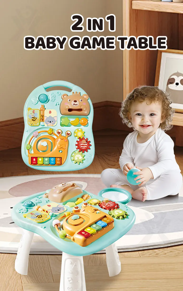 2-in-1 Baby Gaming Table Toy, 8 Activities, Sounds and Lights (TG4985021) — product detail panel 1