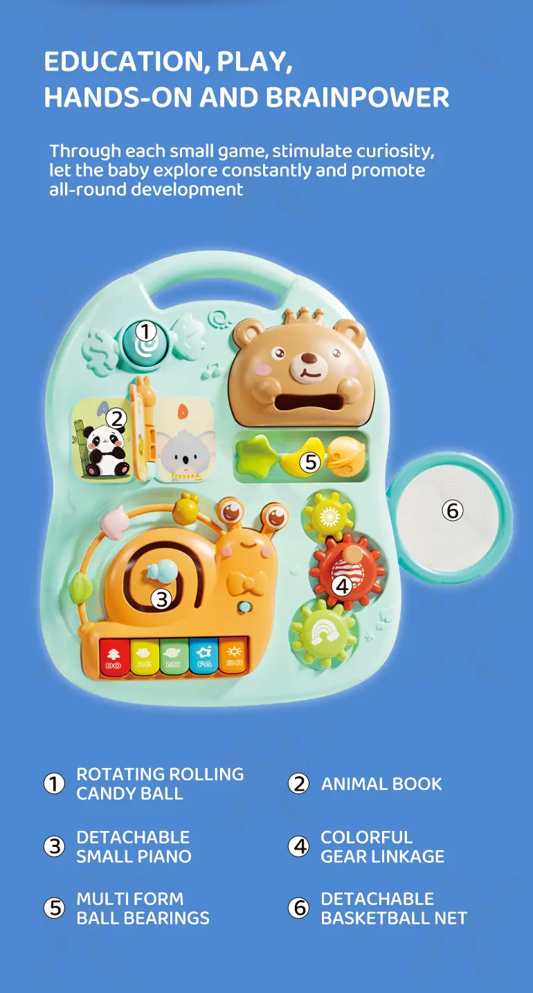 2-in-1 Baby Gaming Table Toy, 8 Activities, Sounds and Lights (TG4985021) — product detail panel 3
