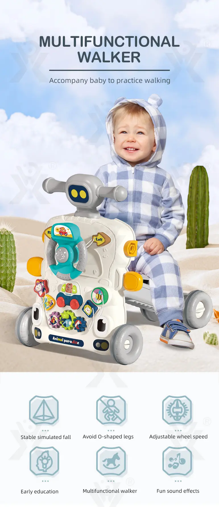 Multifunctional Baby Walker Supplier, 5-in-1, Baby Toy (TG4156250) — product detail panel 1